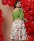 Puffed Gathered Two Tone Midi Dress